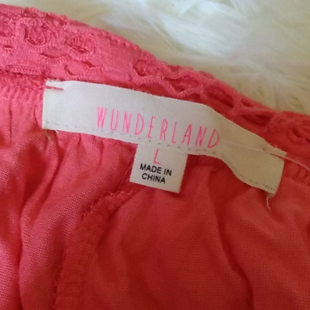 WONDERLAND Vibrant Pink Lace Top - Picture 3 of 4